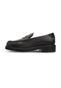 LEATHER CHUNKY PENNY LOAFERS - Slip-ons - black
