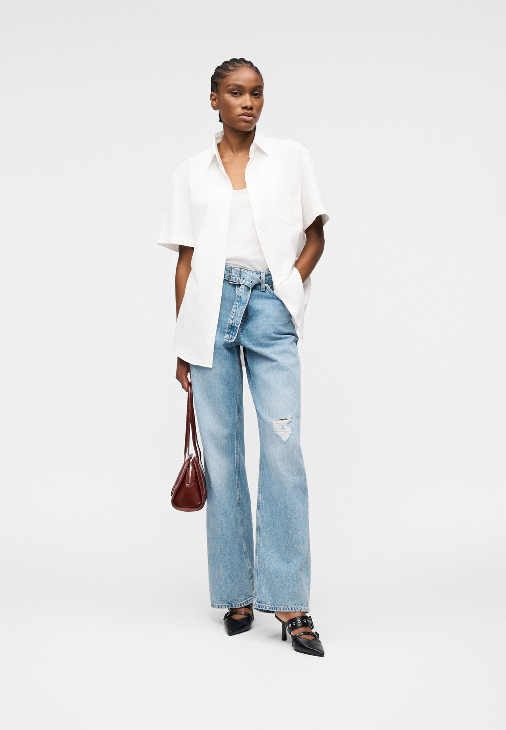 EXORDA - Button-down blouse - white