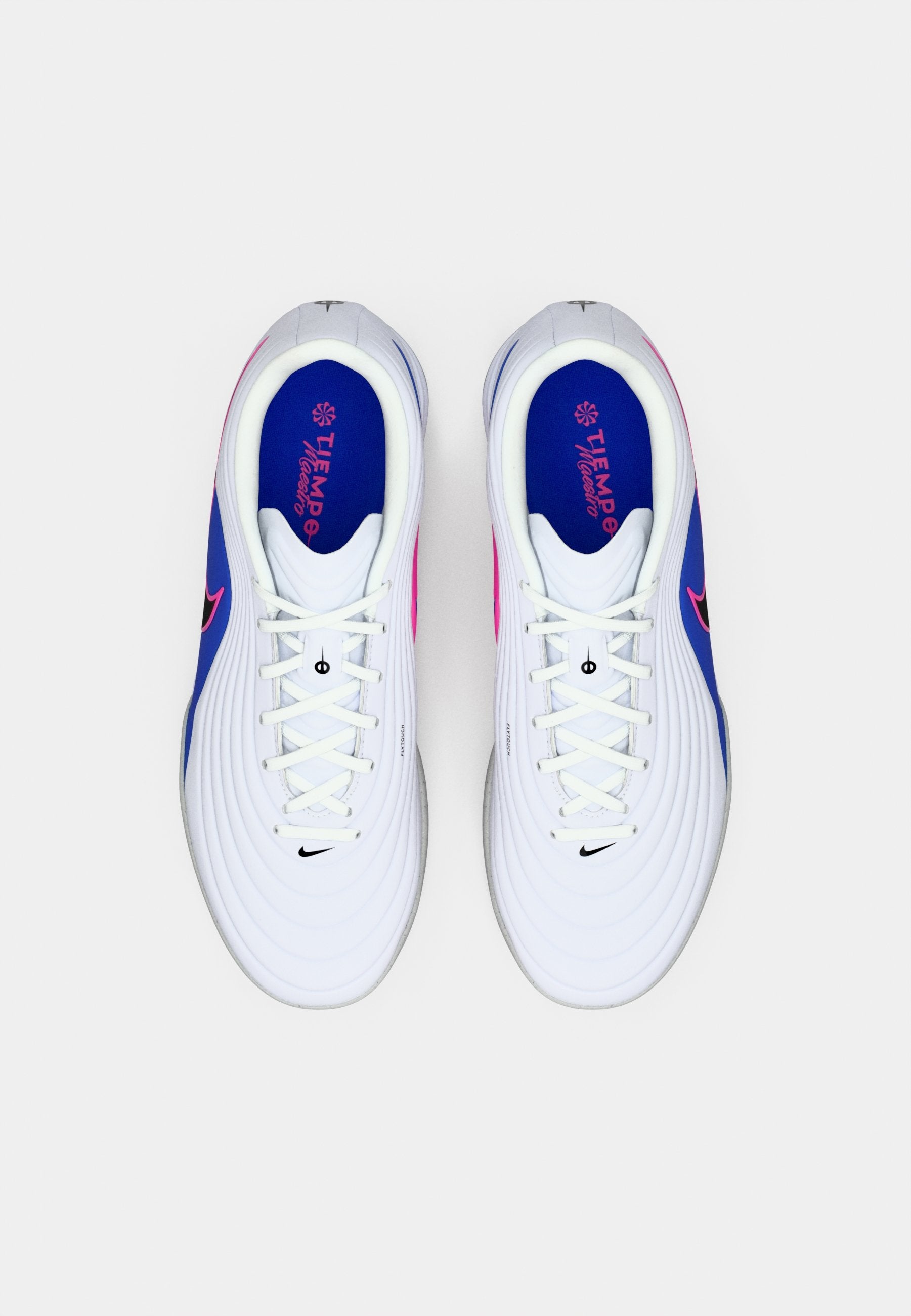 TIEMPO MAESTRO ACADEMY TF UNISEX - Halı Saha Kramponu - beyaz/siyah/yarışçı mavisi/pembe patlaması
