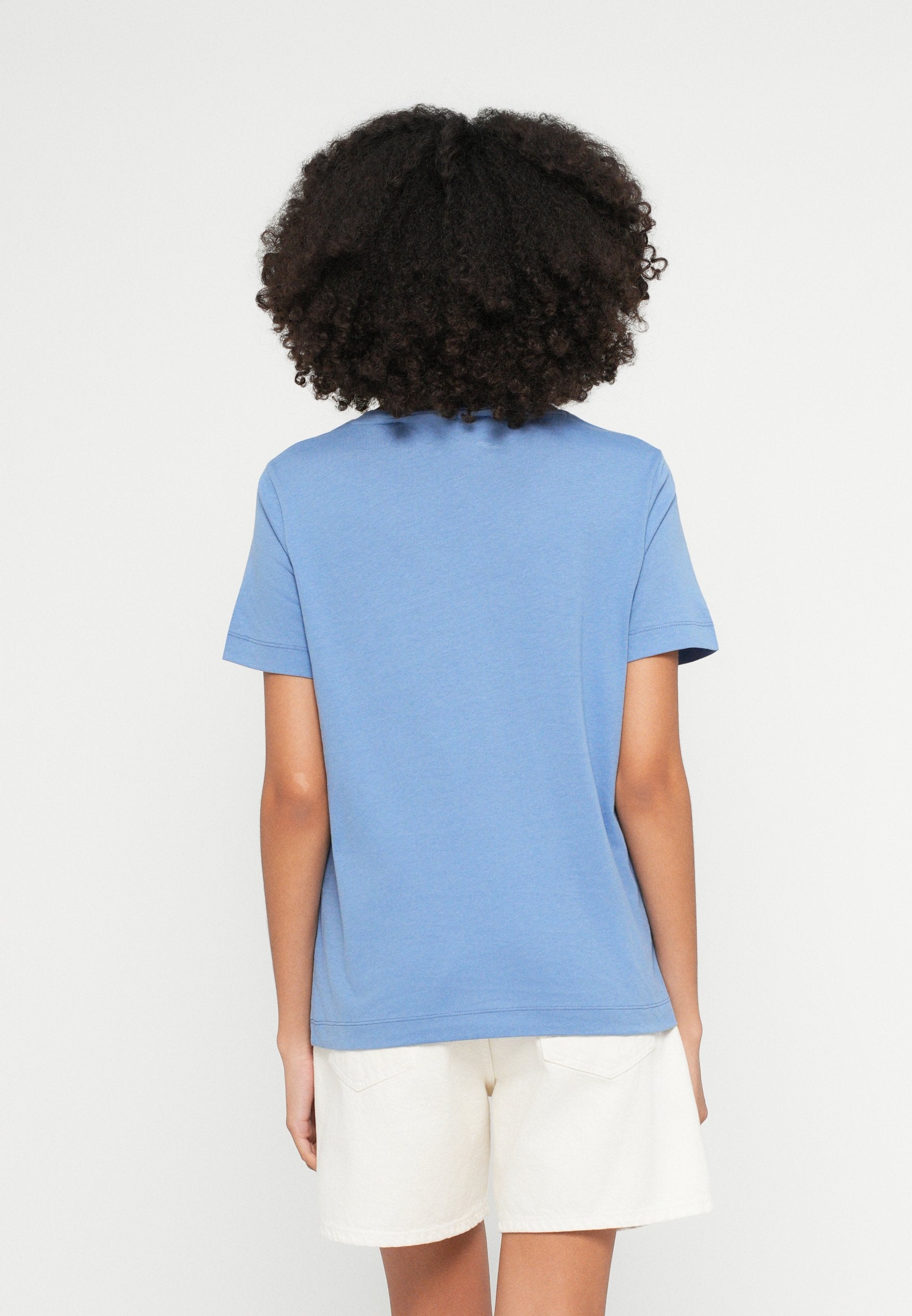 SHIELD V NECK - Basic T-shirt - greyish blue