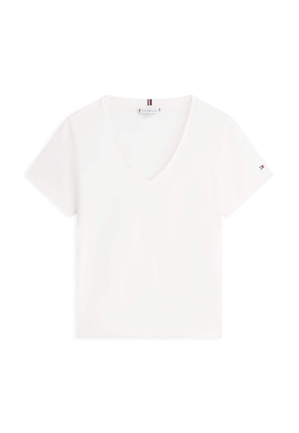 LINEN BLEND V-NECK T-SHIRT - Basic T-shirt - ecru