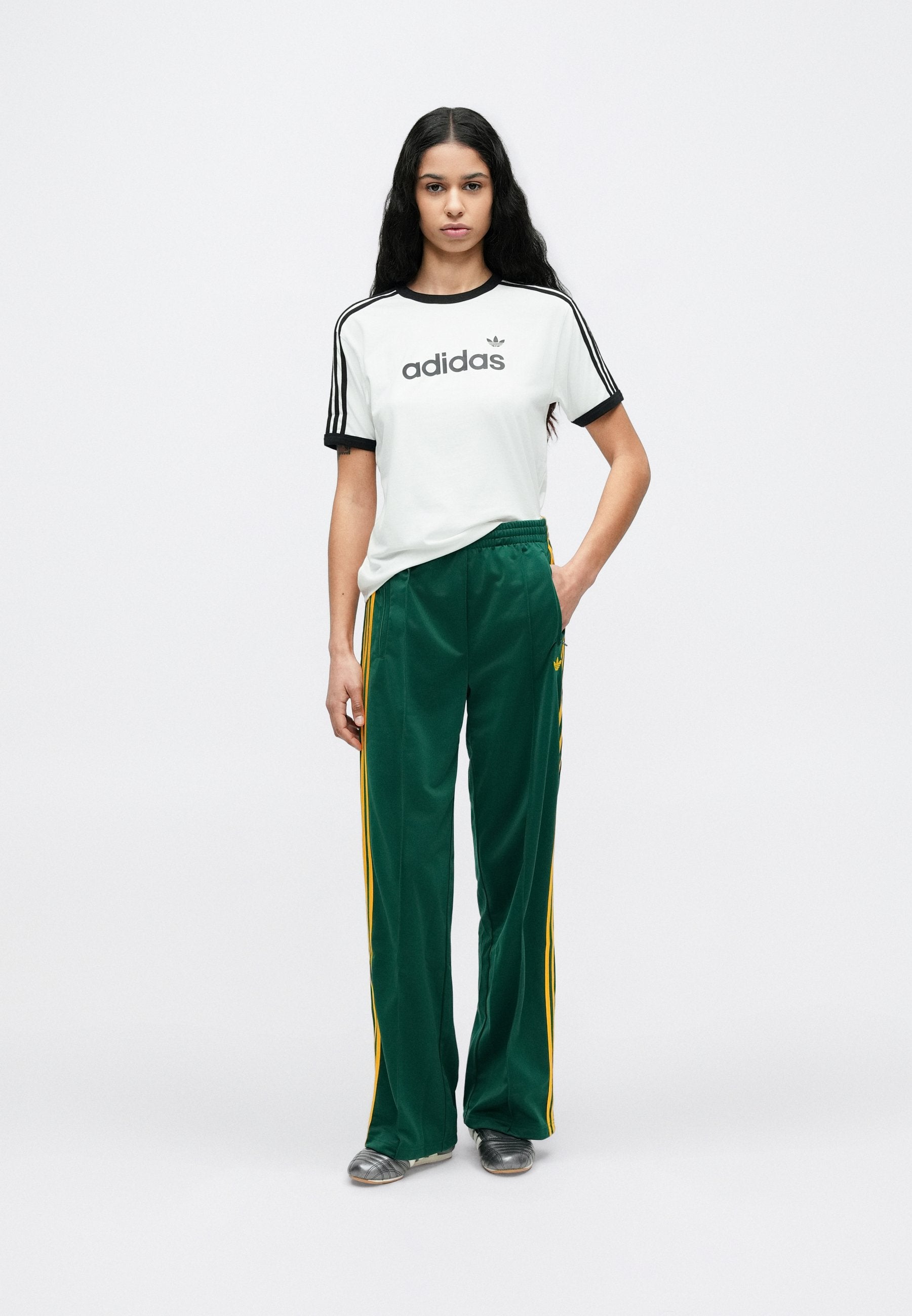 LINEAR TEE - Print T-shirt - white/black