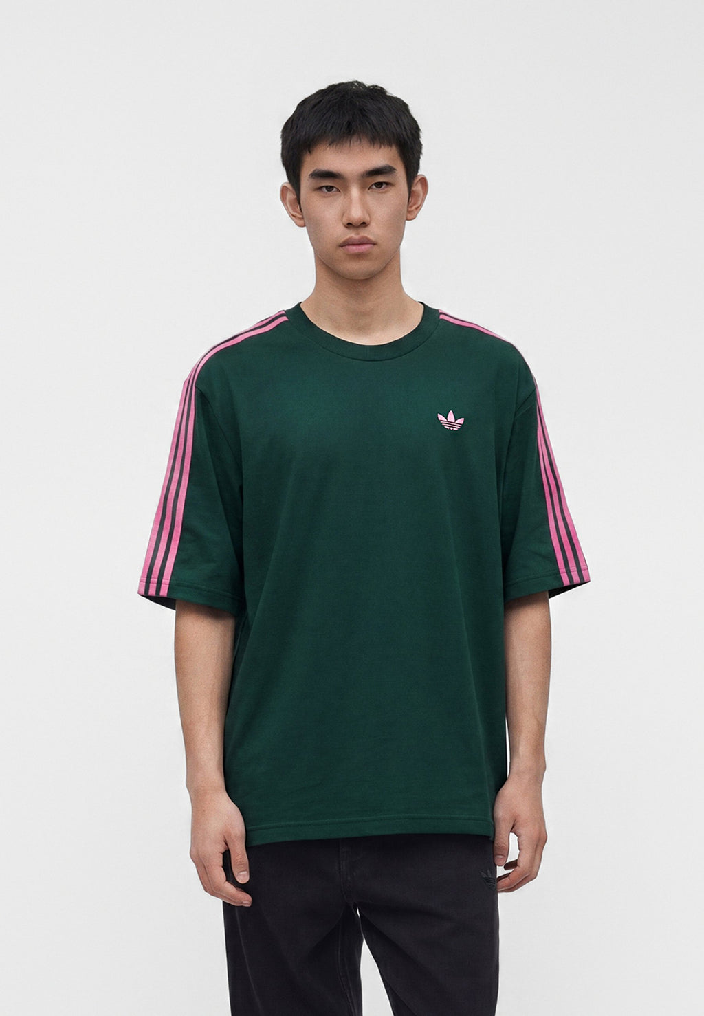 تي شيرت كبير OVERSIZED TEE UNISEX - أخضر جامعي