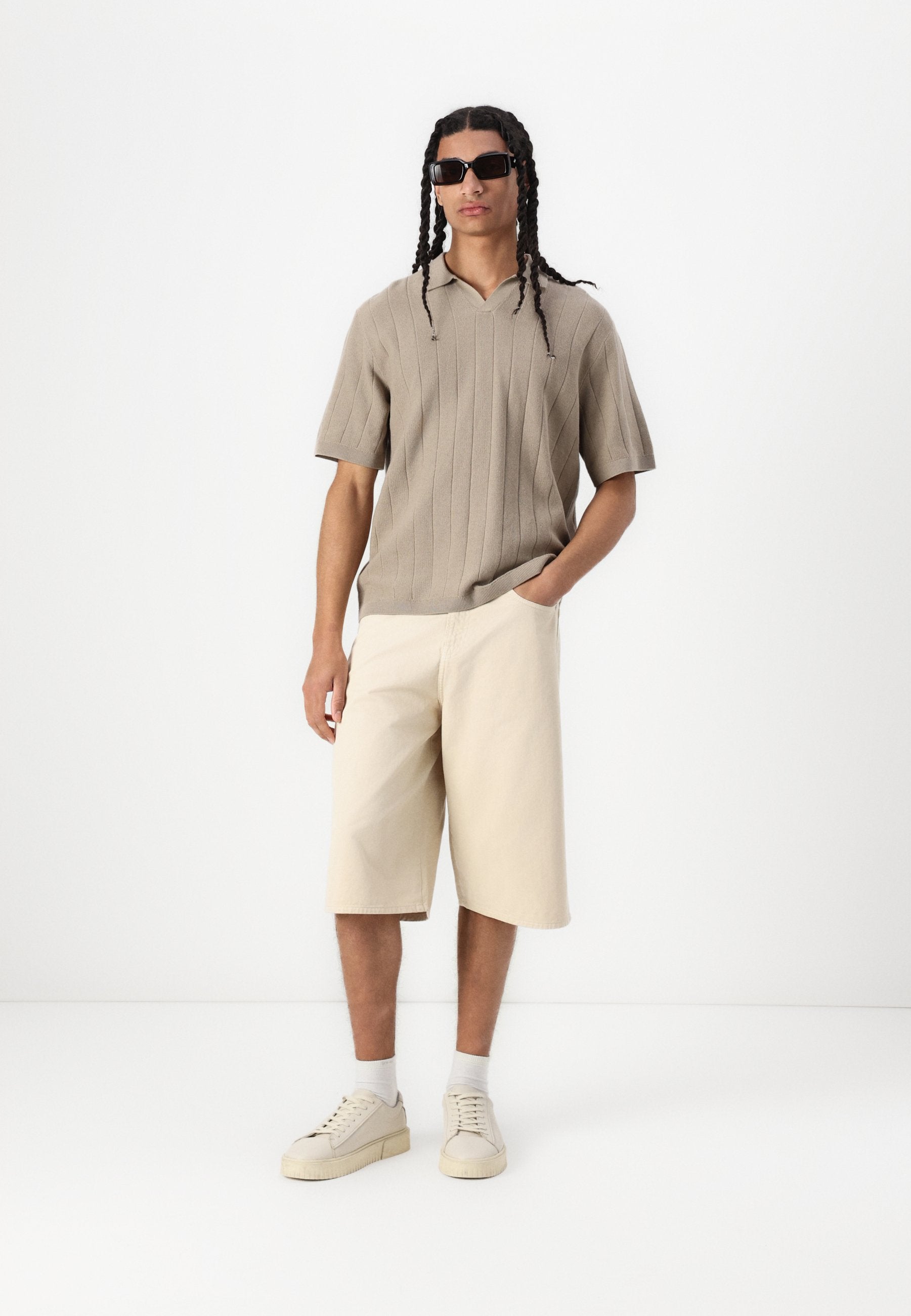 Knitted Plain Knitted - Polo shirt - silver sage