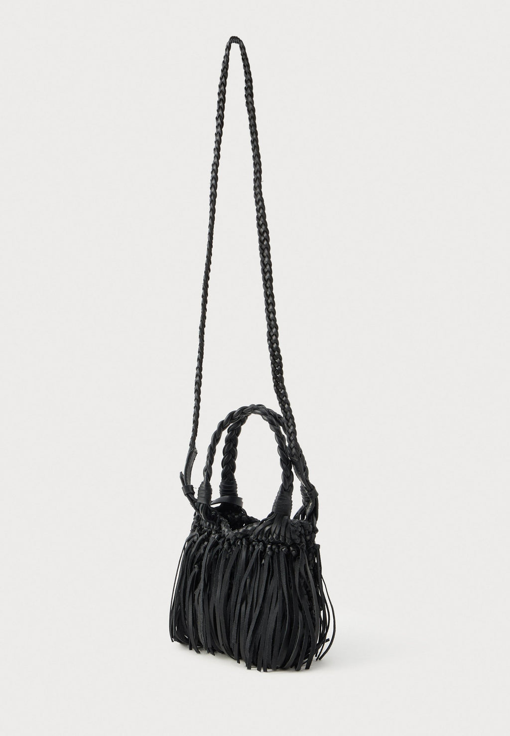 WEAVE TOTE FRINGES - Handbag - black