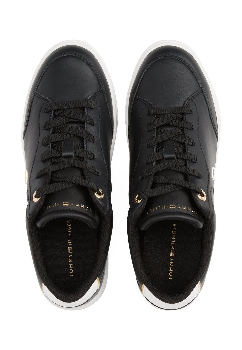 BASKETS EN CUIR TH MONOGRAM - Baskets - noir