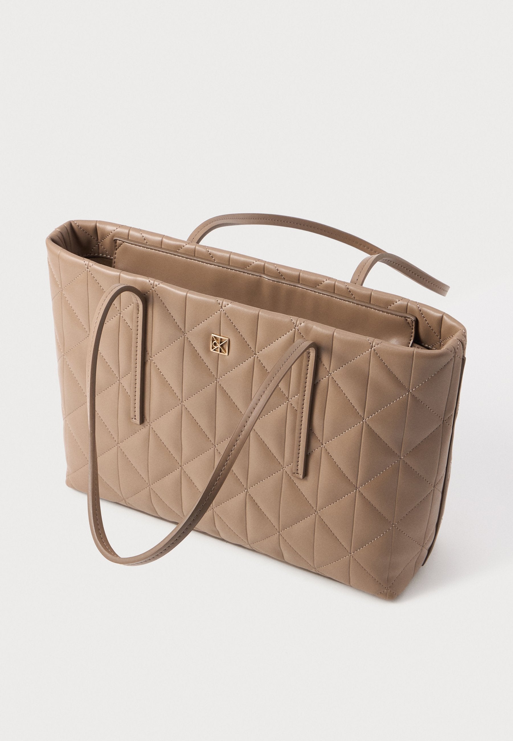 QUILTED SMALL TOTE - Handbag - desert taupe