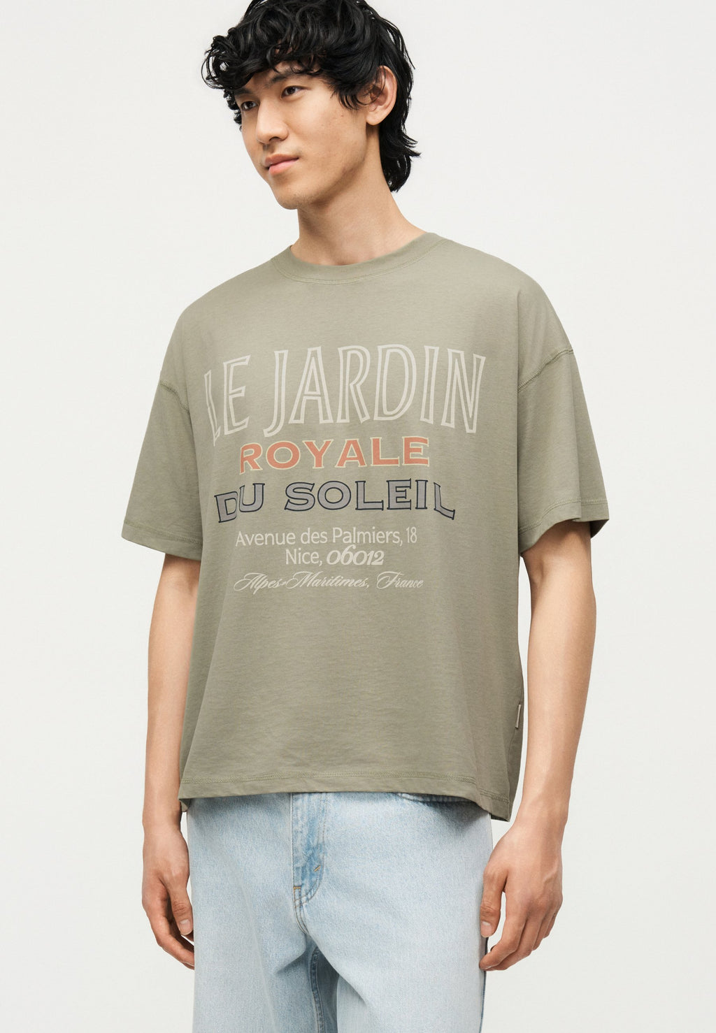 JORMENTON TYPO FRONT TEE CREW NECK - Print T-shirt - seagrass