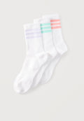 CUSHIONED SPORTSWEAR CREW UNISEX 3 PACK - Sports socks - white/semi frozen turbo/clear mint/frozen purple