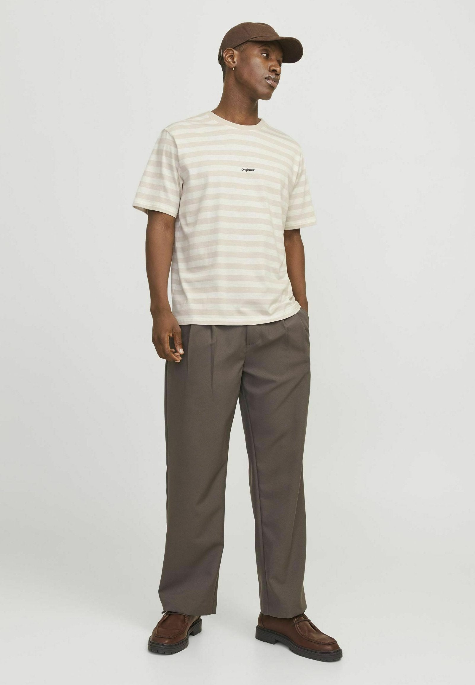 Striped - Print T-shirt - moonbeam