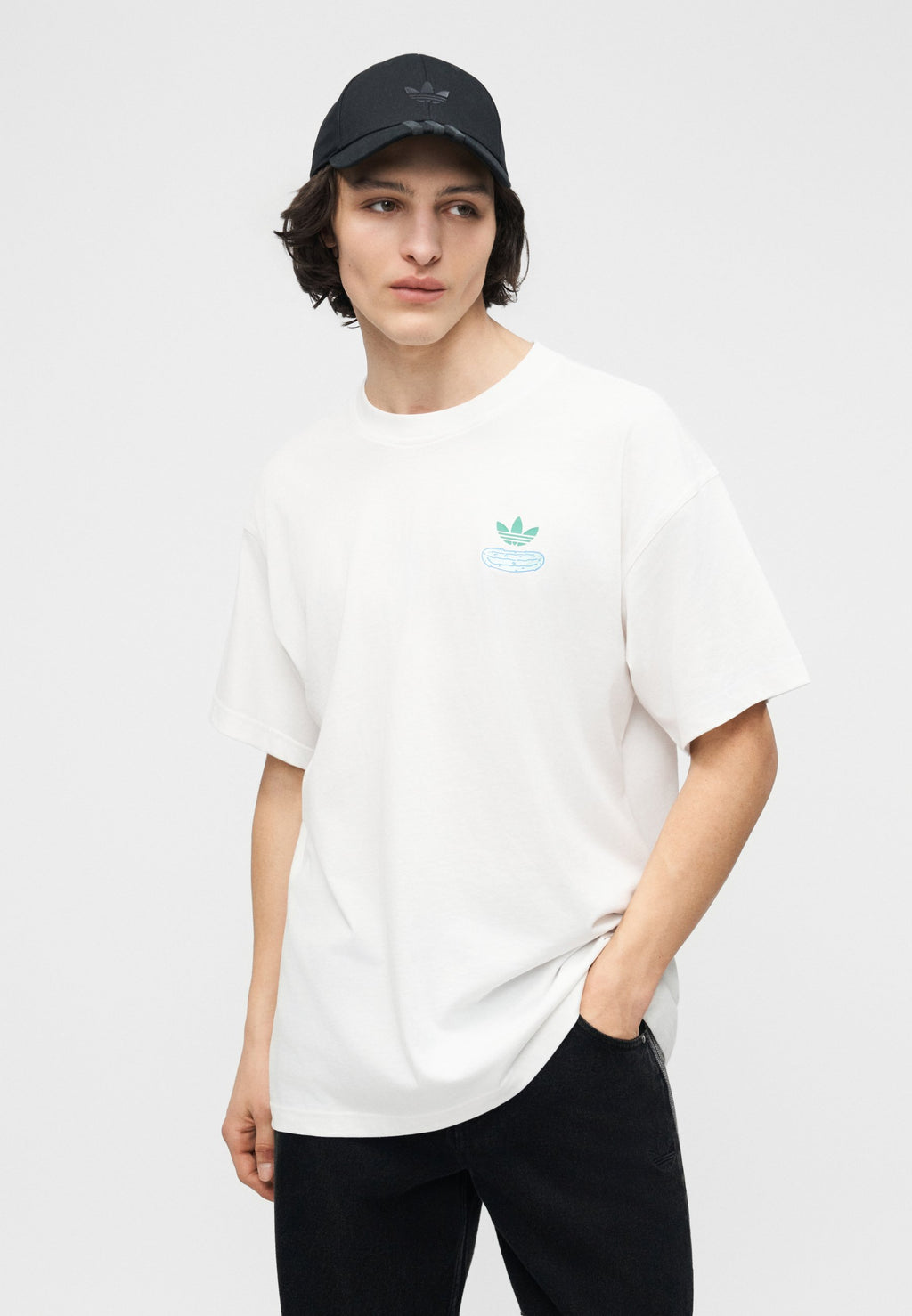 PICKLE GRAPHIC OVERSIZED TEE UNISEX - Print T-shirt - core white