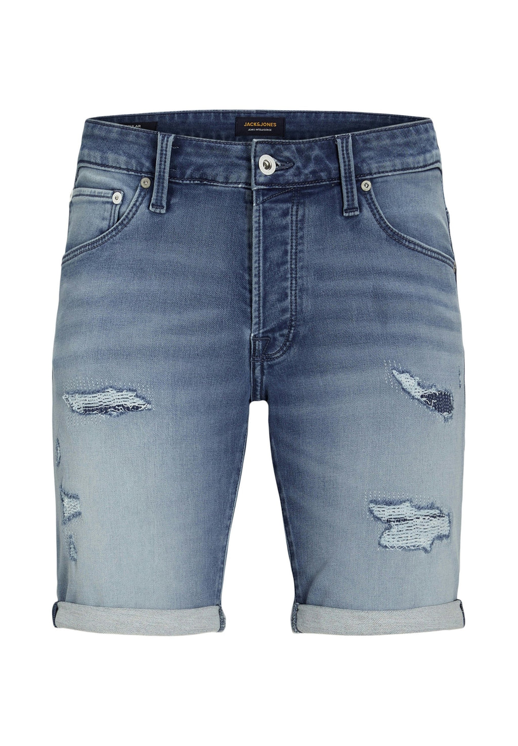 JJIRICK JJICON DENIM SHORTS - Denim shorts - blau
