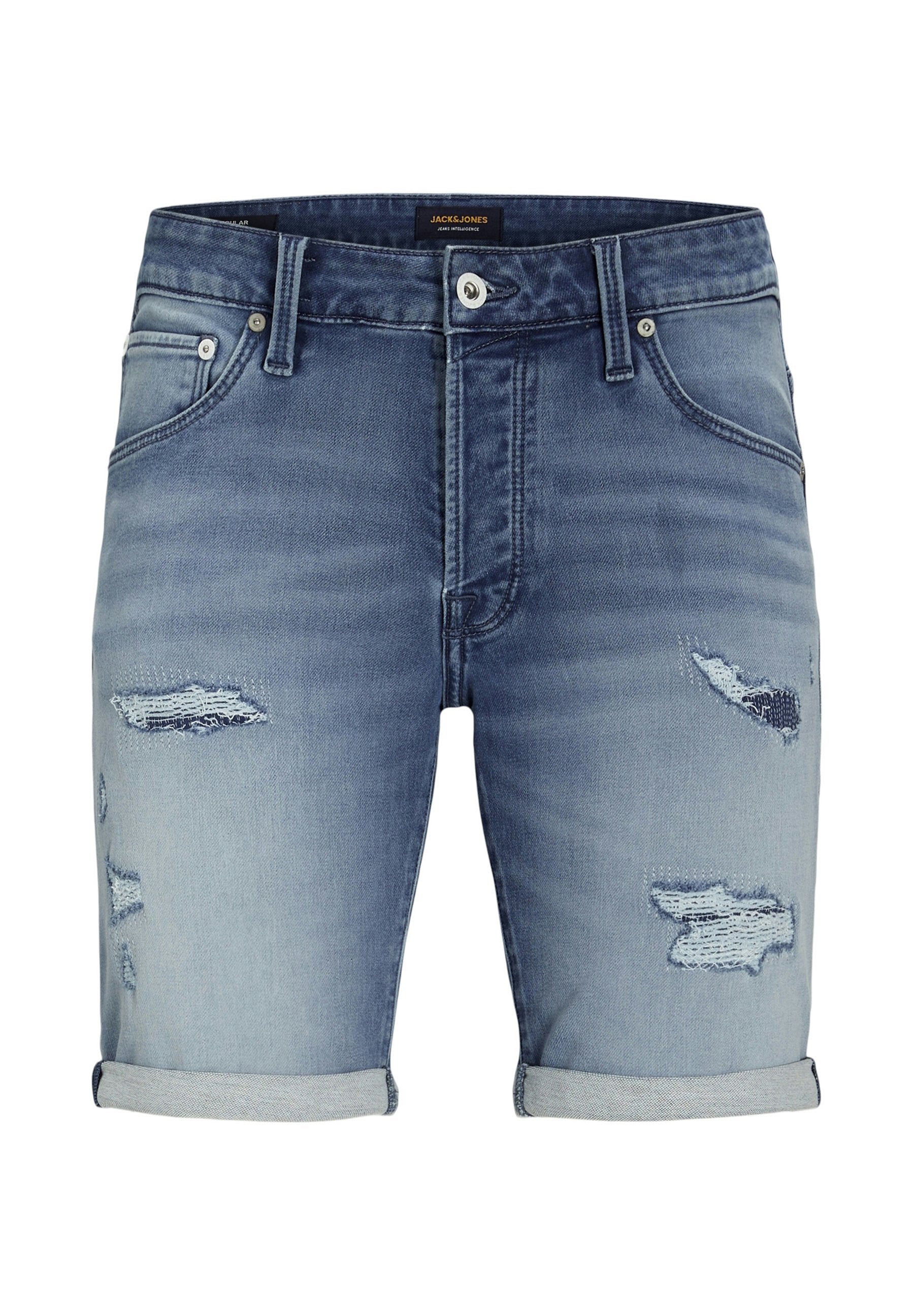 JJIRICK JJICON DENIM SHORTS - Denim shorts - blau