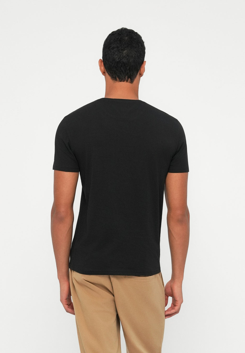 TEE AJUSTÉ - T-shirt basique - noir/vert forêt/écru