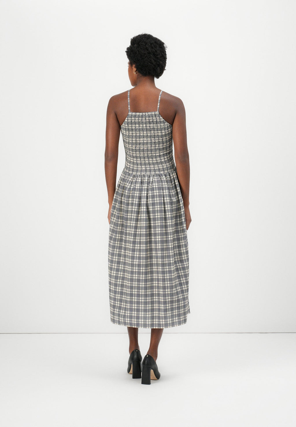 SHIRRED SLEEVELESS MIDI DRESS - Day dress - dark night navy