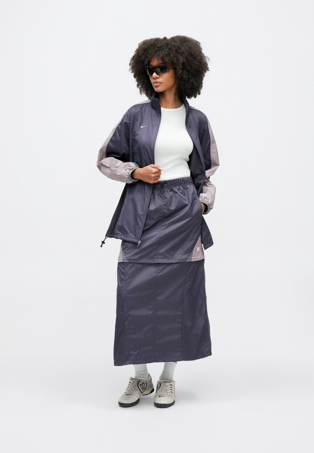 ZIP OFF SKIRT SHOX - Mini skirt - dark raisin/violet ore/smoke grey