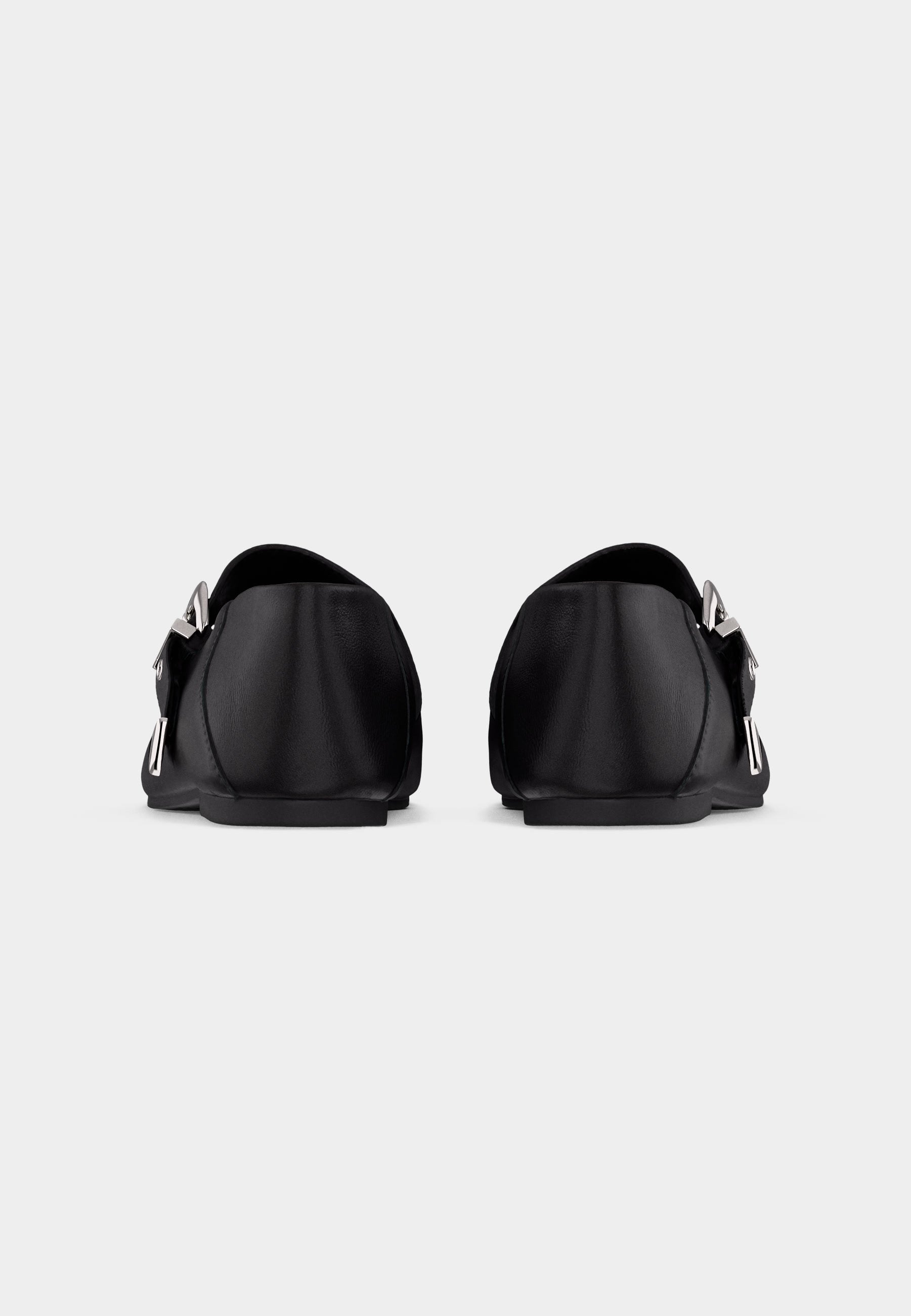 Ankle strap ballet pumps - black