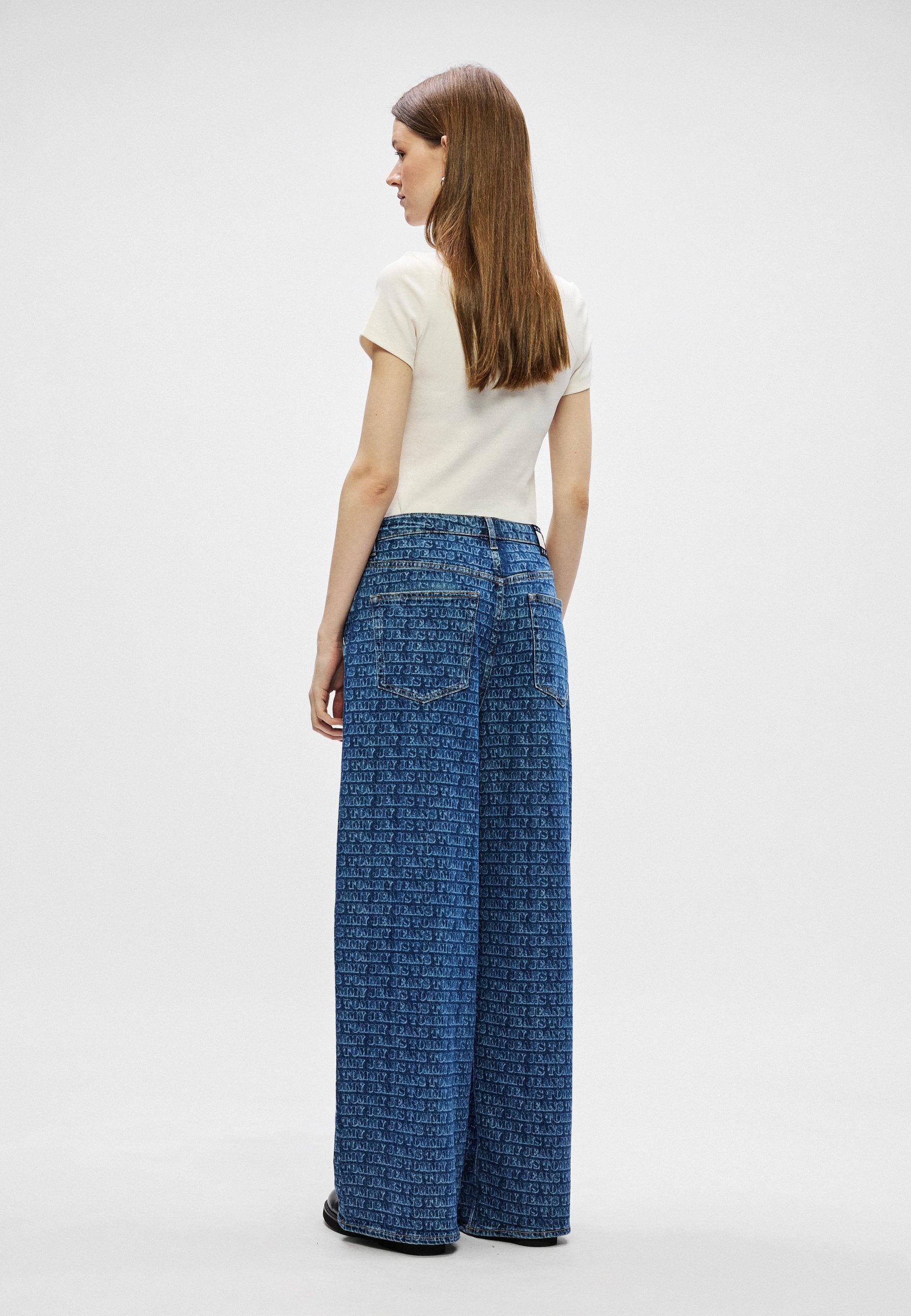 SPELL-OUT MID RISE LOOSE JEANS - Loose Jeans - denim medium