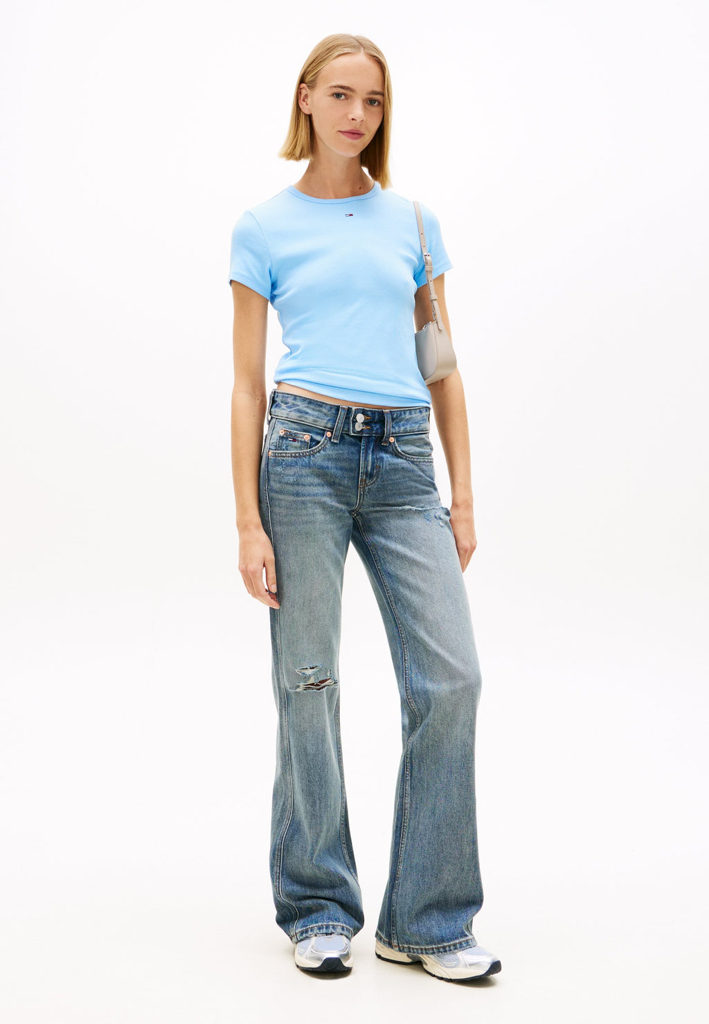 SLIM FIT - Print T-shirt - light powdery blue