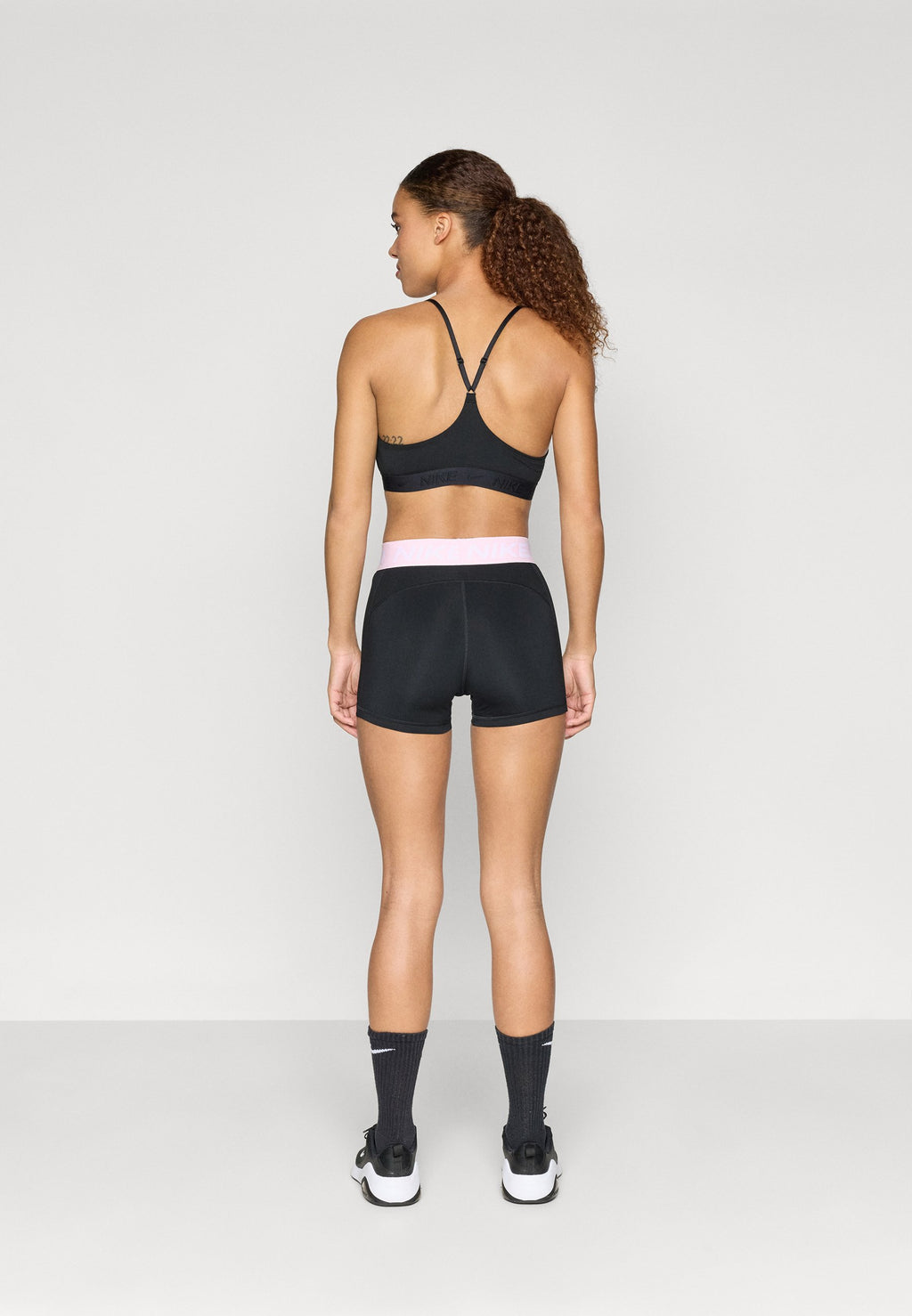 365 SHORT  - Leggings - black/pink foam/white
