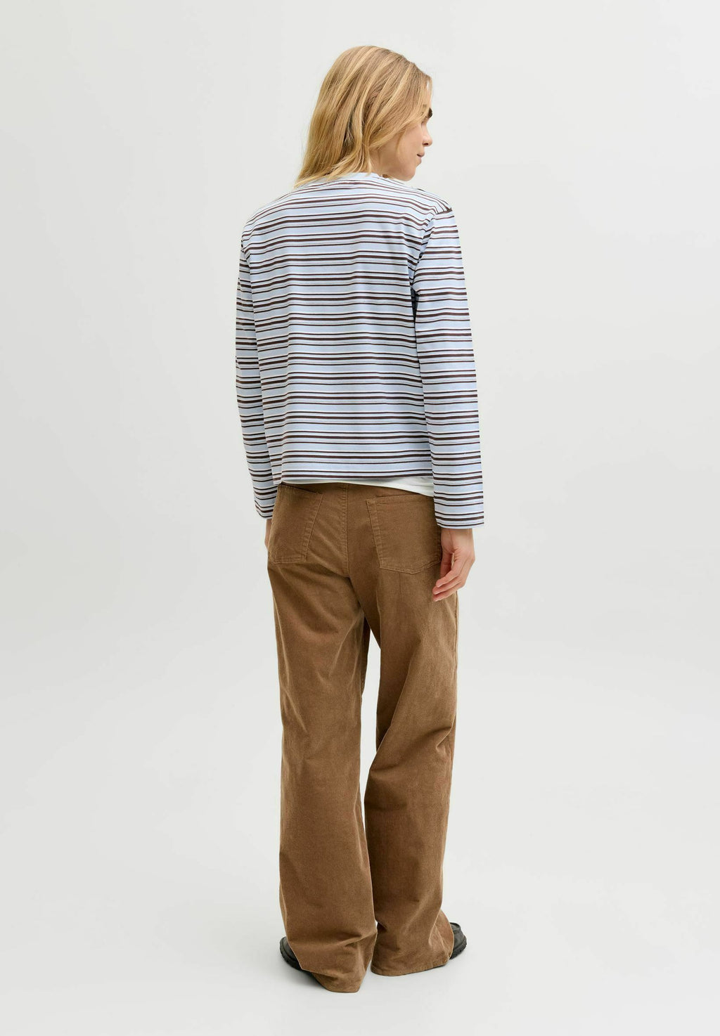 JXSOPHIA BOXY LS STRIPE TEE JRS SN - بلوزة بأكمام طويلة - سماء