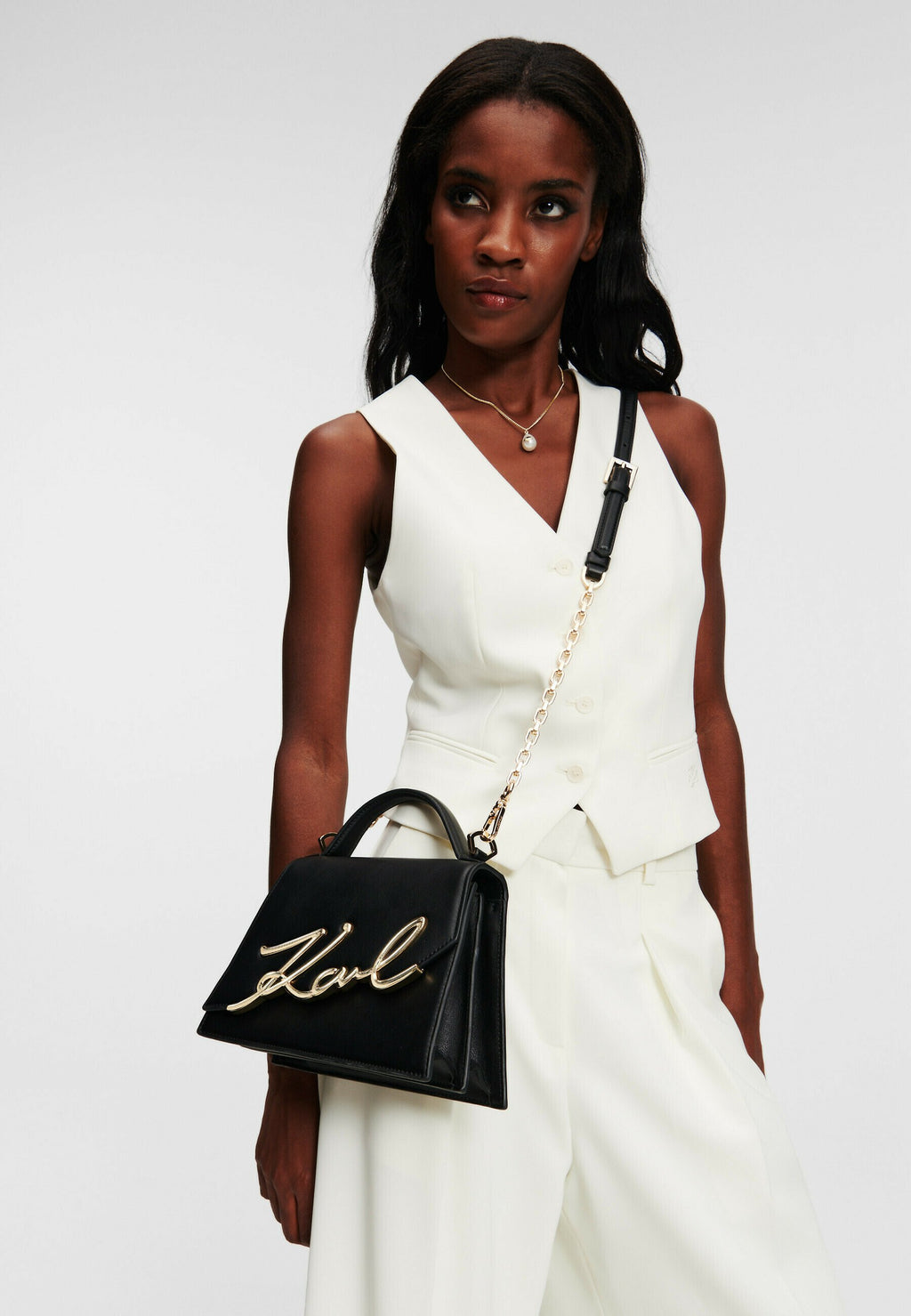 SIGNATURE MEDIUM - Handbag - black gold