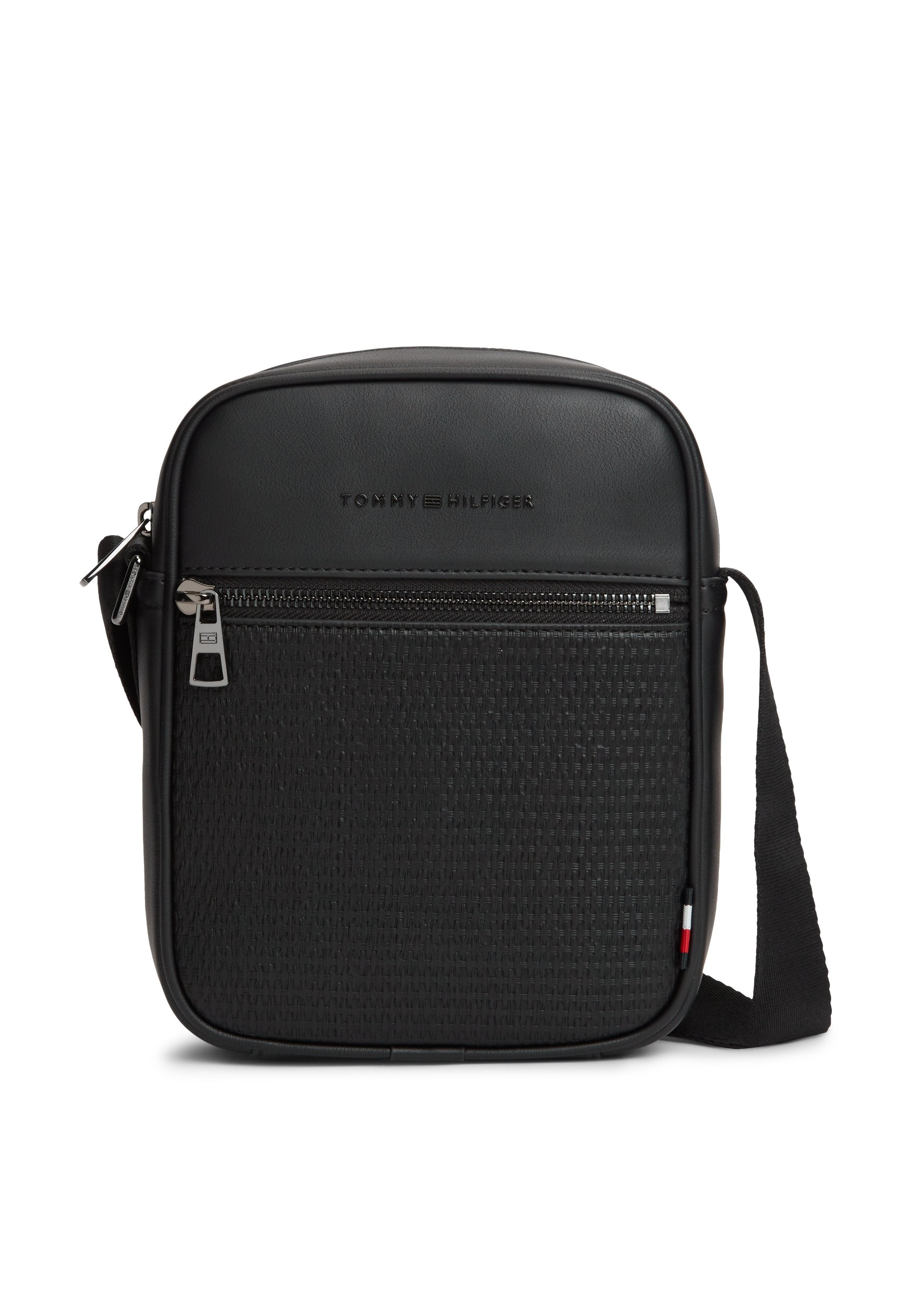 SAC REPORTER BANDOULIÈRE À PANNEAUX TISSÉS - Sac bandoulière - noir