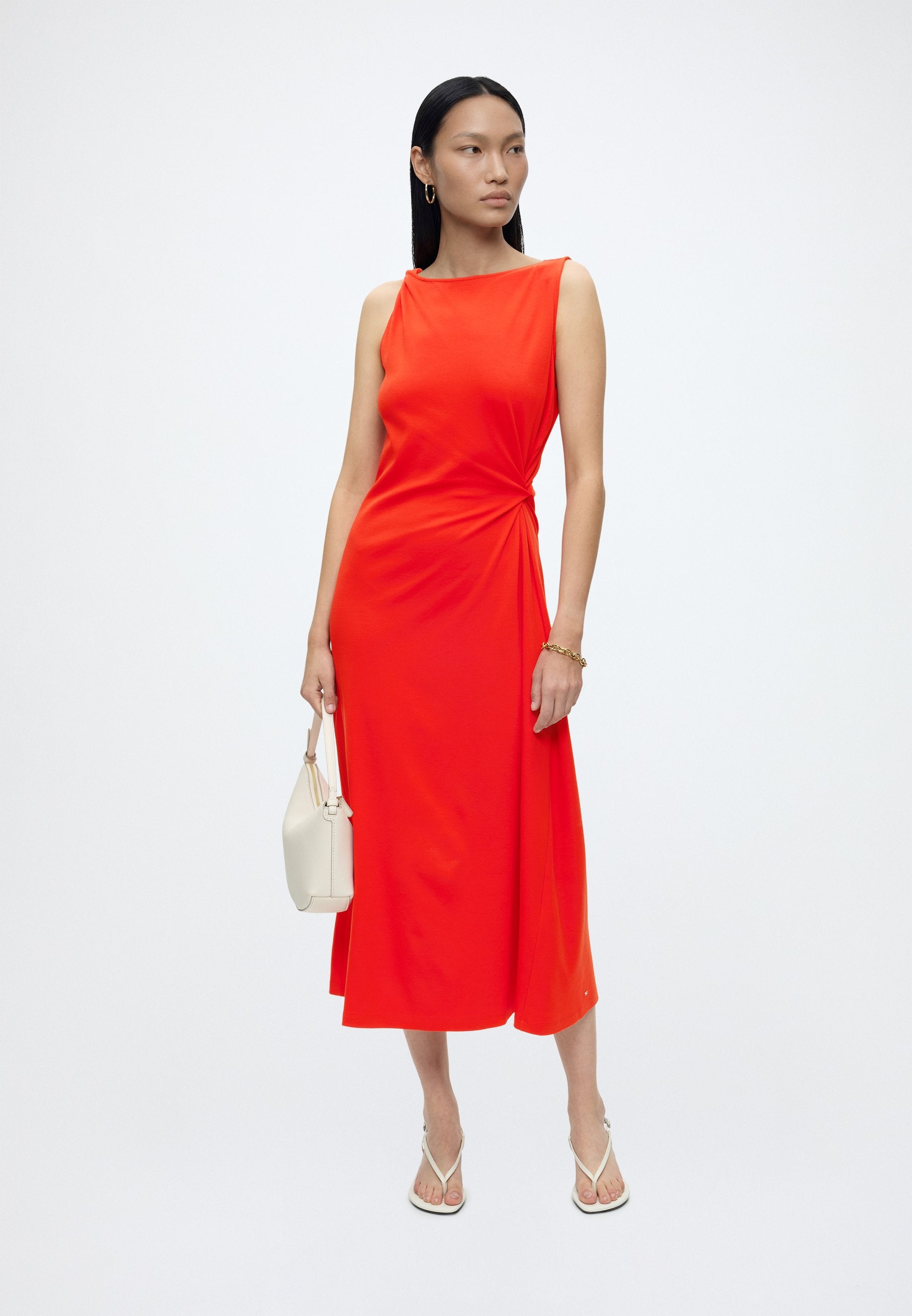 KNOT DETAIL DRESS  - Jersey dress - fire red