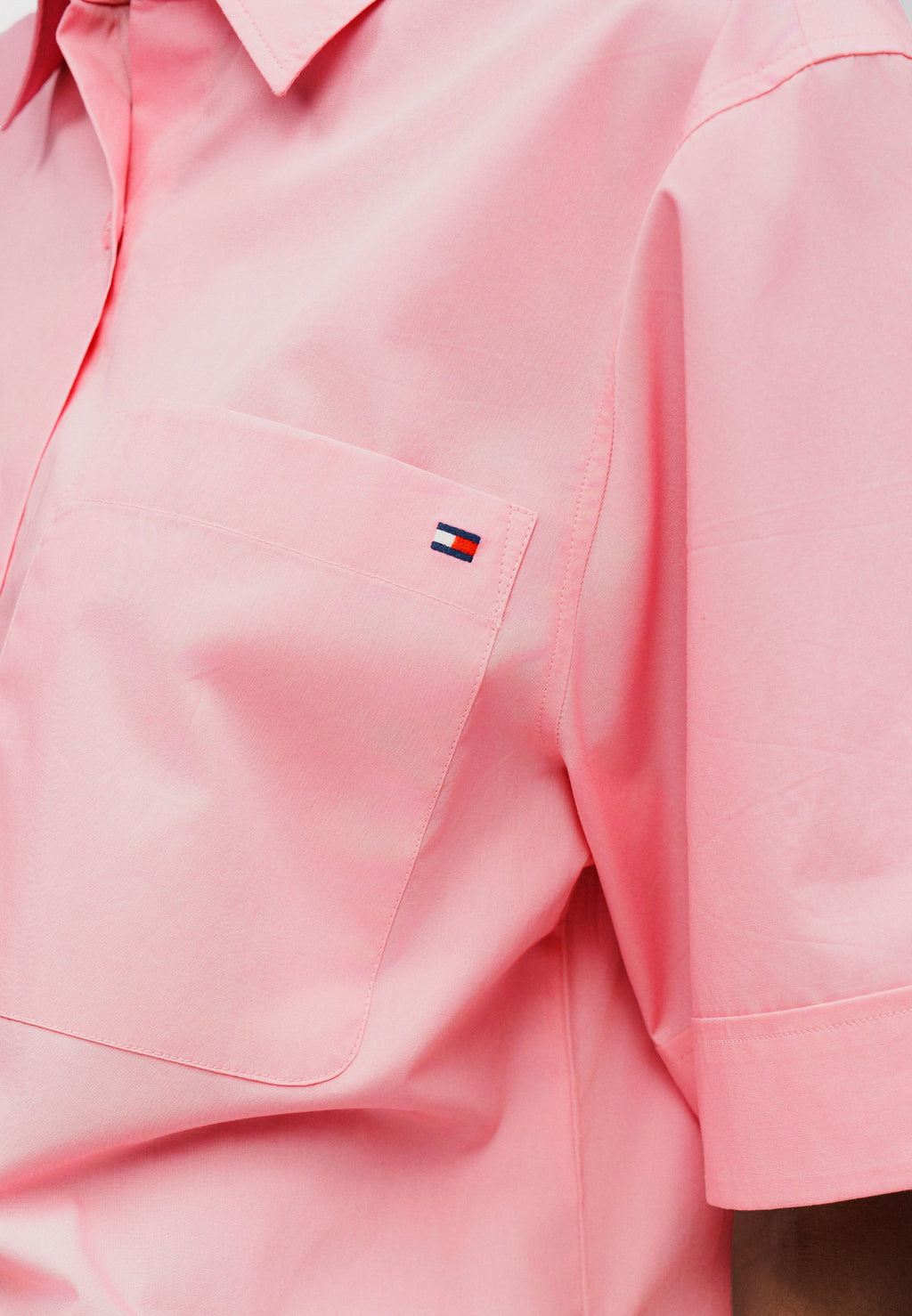 CLASSIC POPLIN SHORT SLEEVE SHIRT - Button-down blouse - bonita pink