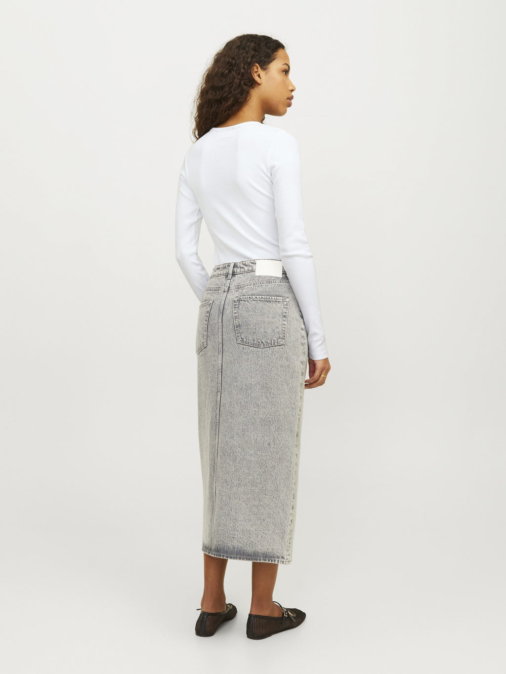 JXFREYA STR LS RIB TEE - Haut à manches longues - bright white