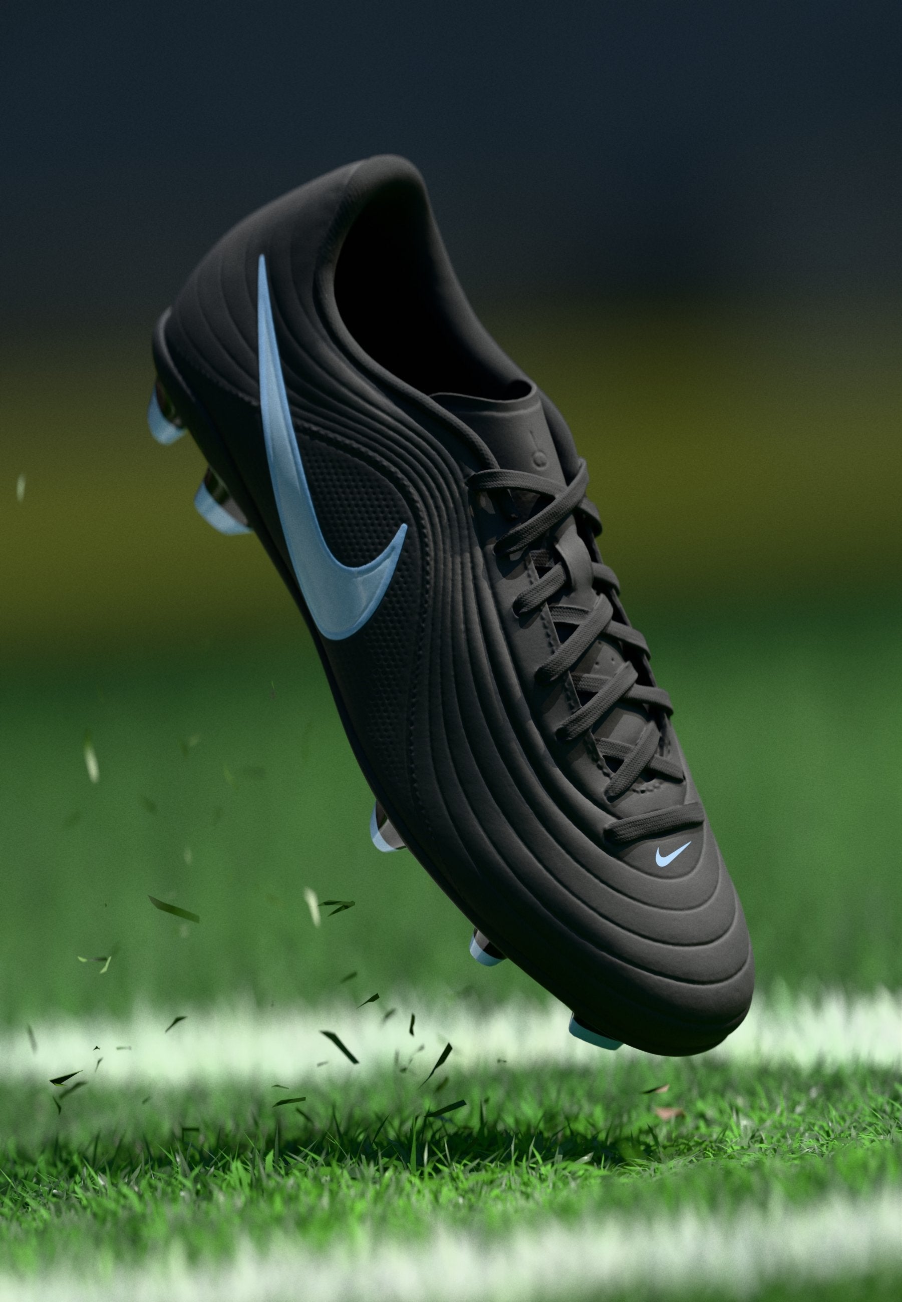 TIEMPO MAESTRO CLUB FG/MG UNISEXE - Chaussures de football sur terrain synthétique - noir/bleu glacier