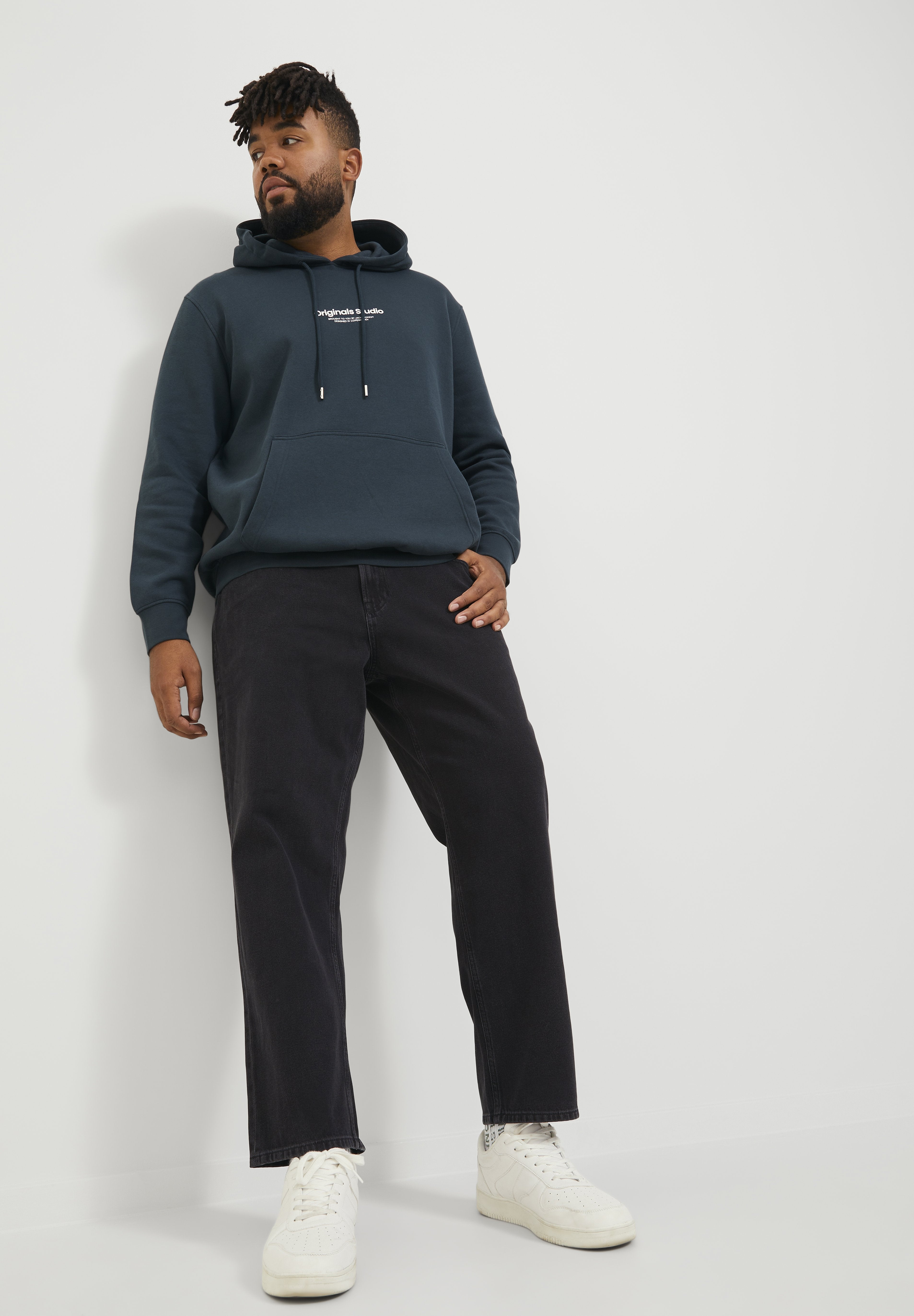 Relaxed Fit Plus Size JJICHRIS JJORIGNIAL AKM 912 NOOS PLS - Relaxed fit jeans - black denim
