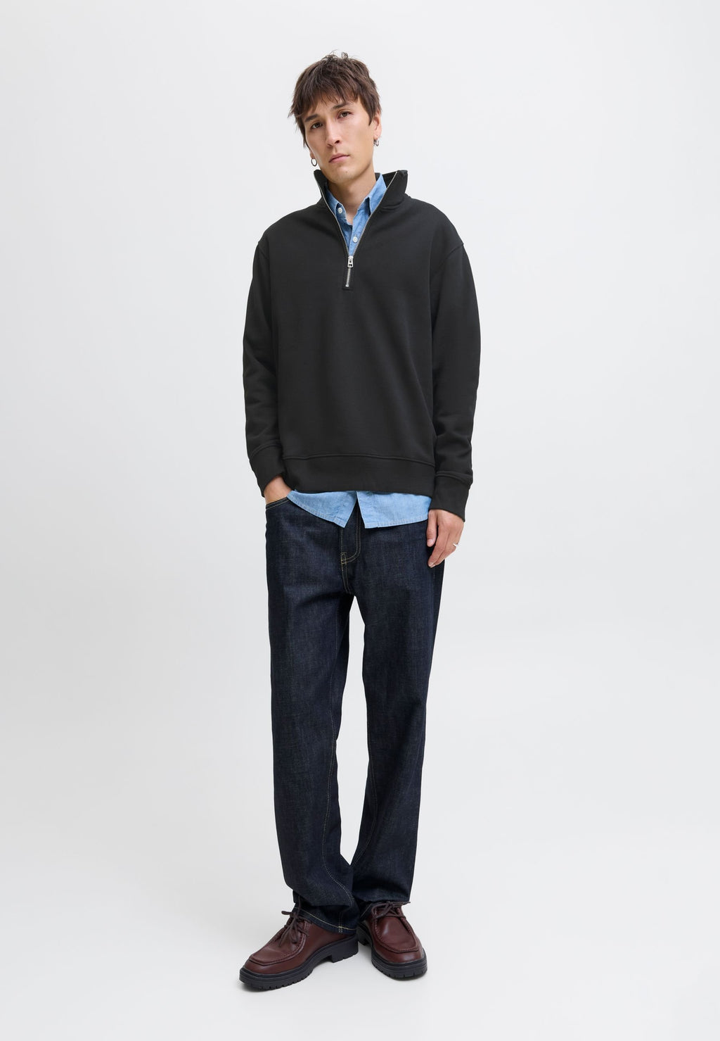 Half zip Plain Half zip - Sweatshirt - black
