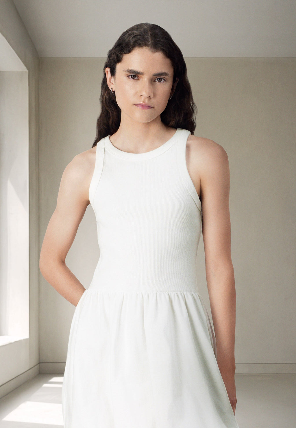 BUBBLE MIXED MEDIA - Day dress - optic white