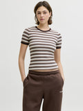 JXFRANKIE - Print T-shirt - vanilla ice/seal brown/brown lentil