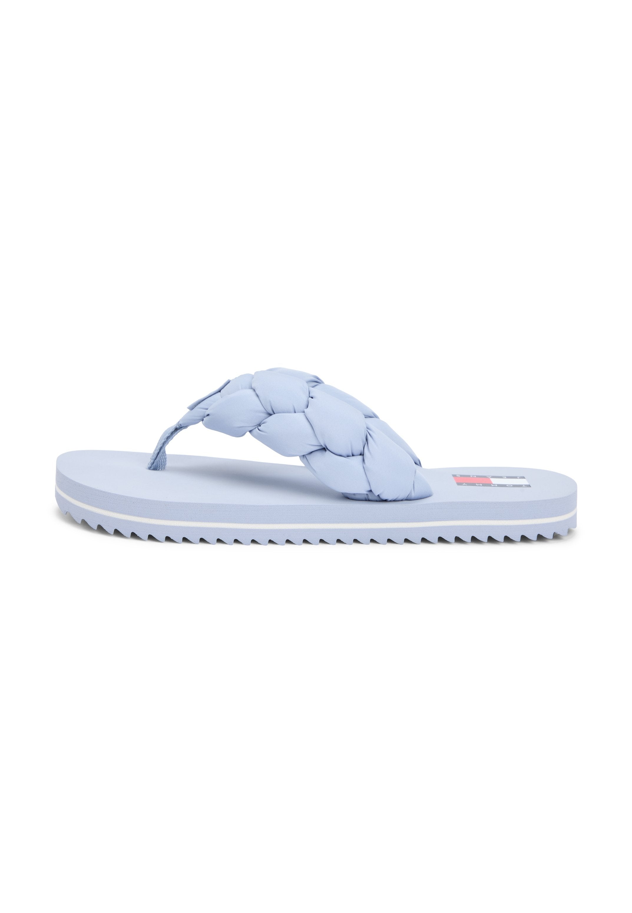 BRAIDED PADDED STRAP SERRATED FLIP-FLOPS - T-bar sandals - soaring skies