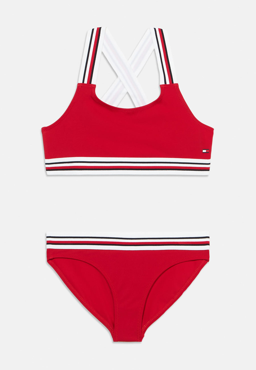 GLOBAL STRIPE BRALETTE AND BRIEFS SET - Bikini - primary red