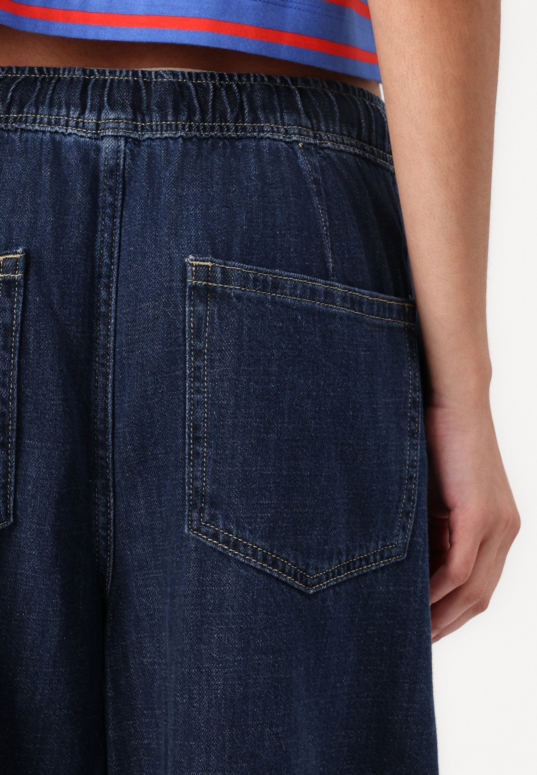 HORSESHOE PULL ON HERRICK - Wide Leg - dark indigo