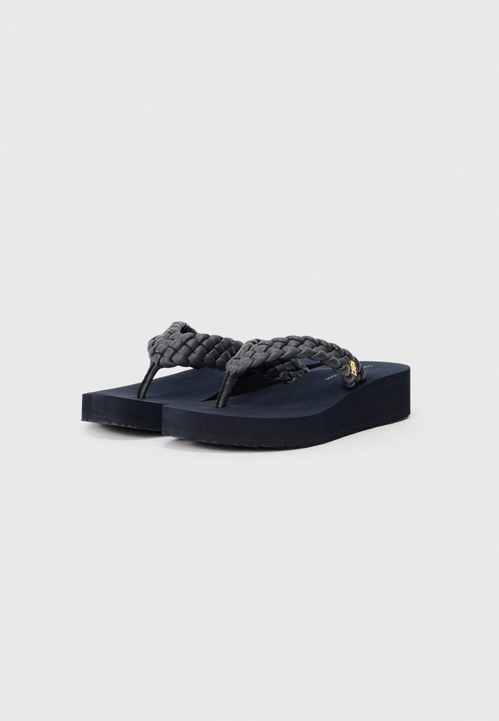 شباشب WEDGE FLIP-FLOPS بحزام مضفر - زرقاء فضائية