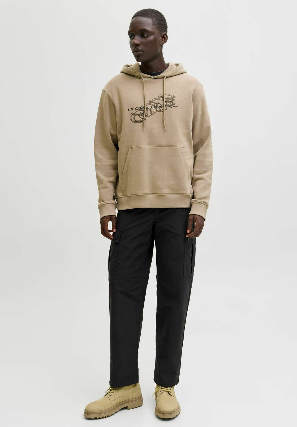 JCOFUSION BRANDING - Hoodie - desert taupe