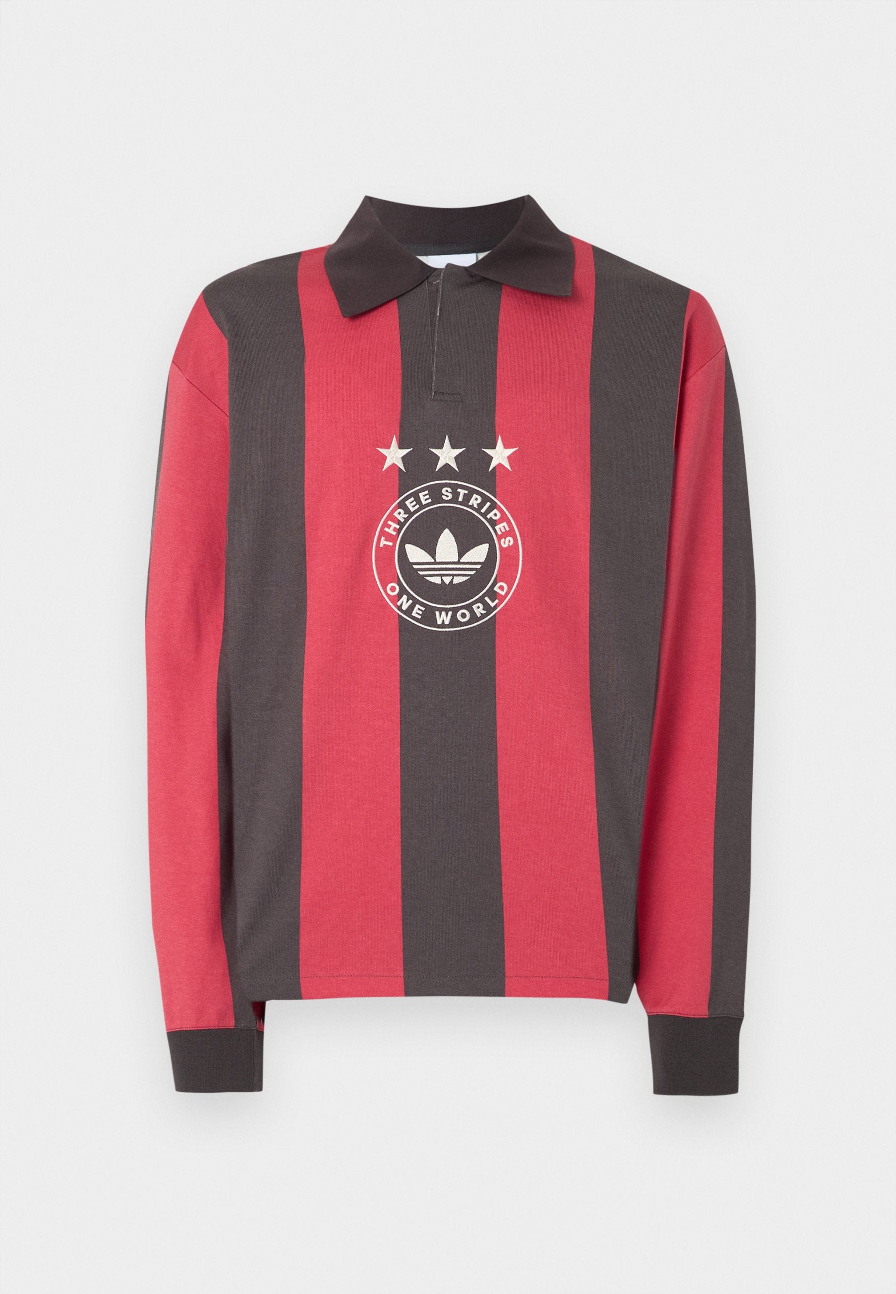 STRIPED - Long sleeved top - utility black/pure ruby