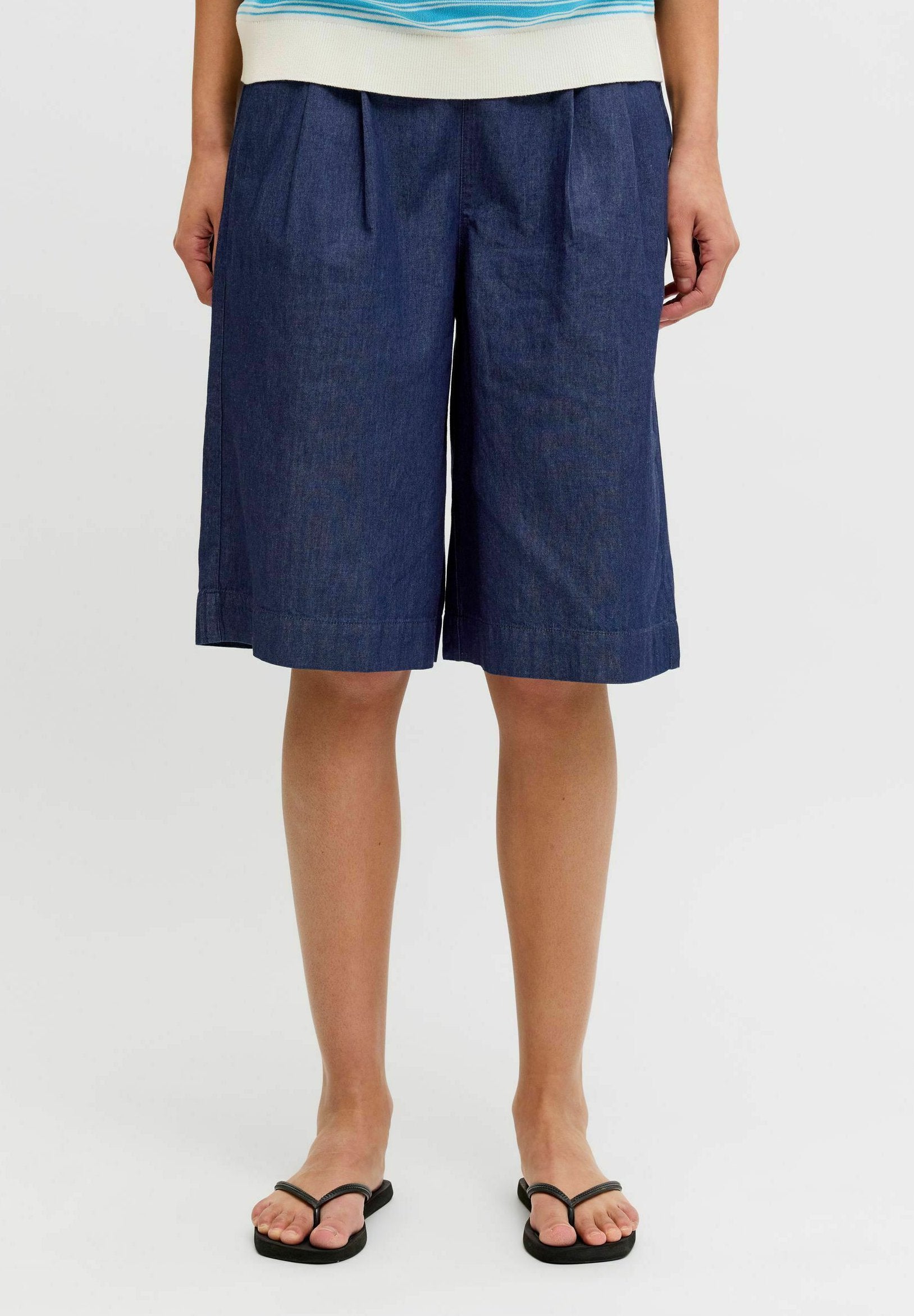 Casual JXDEBBY Casual - Denim shorts - dark blue denim