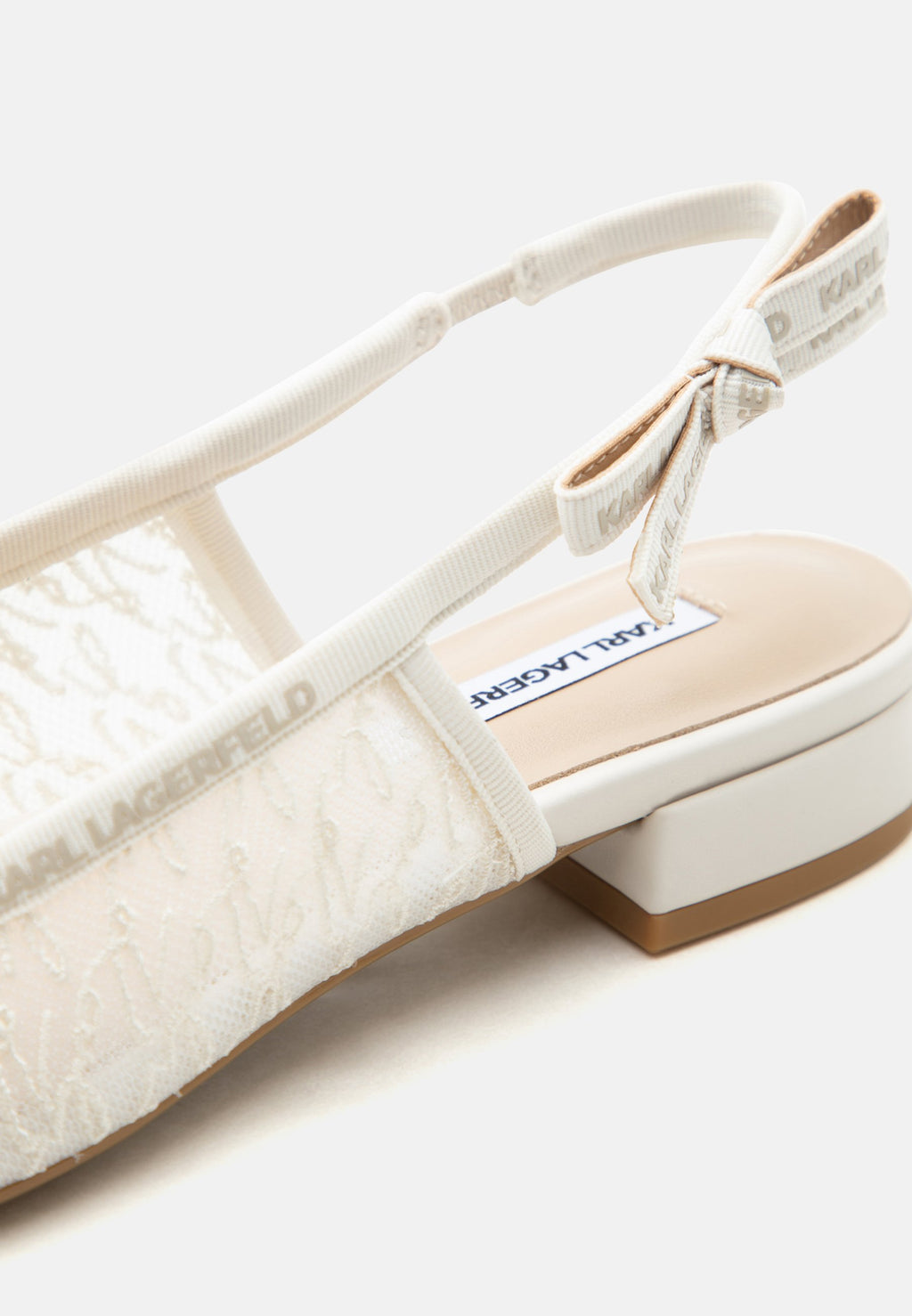 KERRIE SCRIPT LACE SLING - Slingback ballet pumps - white