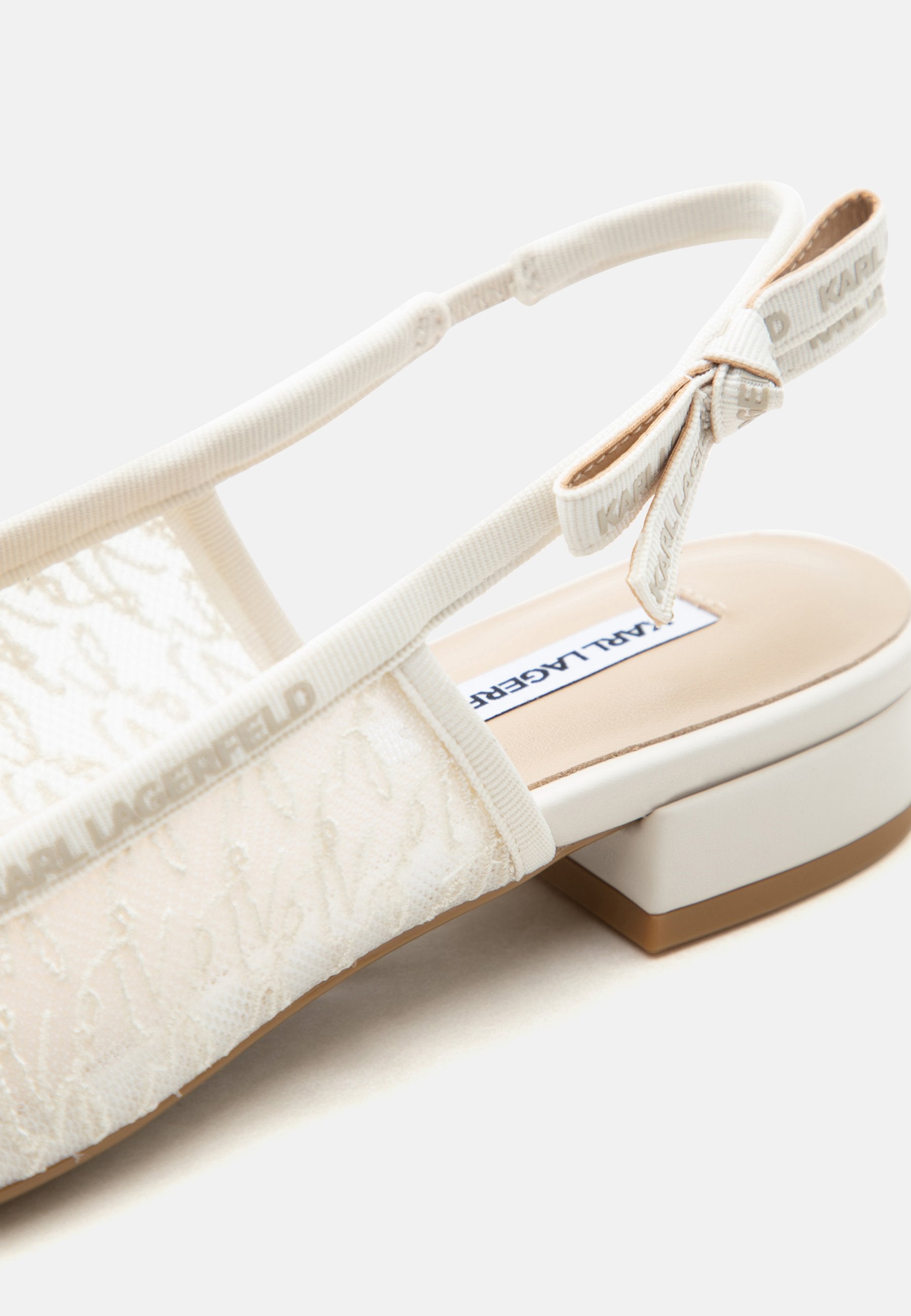 KERRIE SCRIPT LACE SLING - Slingback ballet pumps - white
