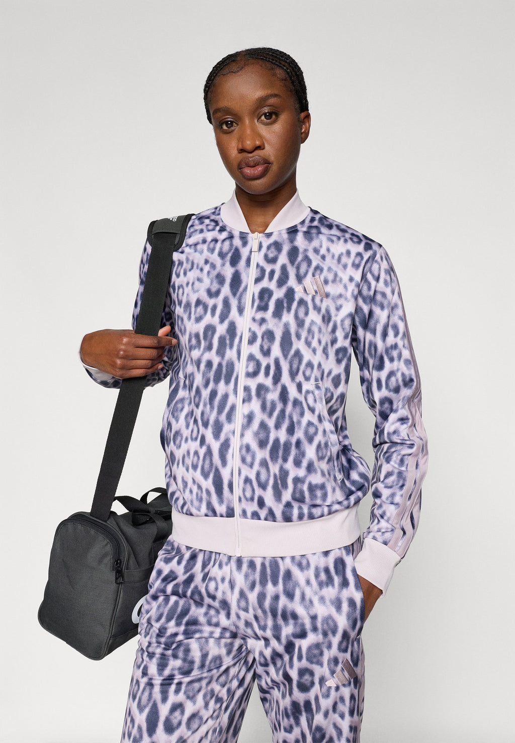 ESSENTIALS 3 STRIPES ANIMAL AOP - Tracksuit - multicolor/ice purple