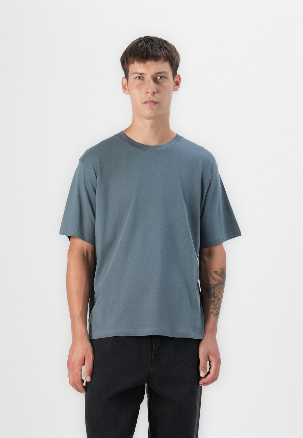 JJHUGO LOOSE TEE CREW NECK 3 PACK - Basic T-shirt - moonbeam/stormy weather/white