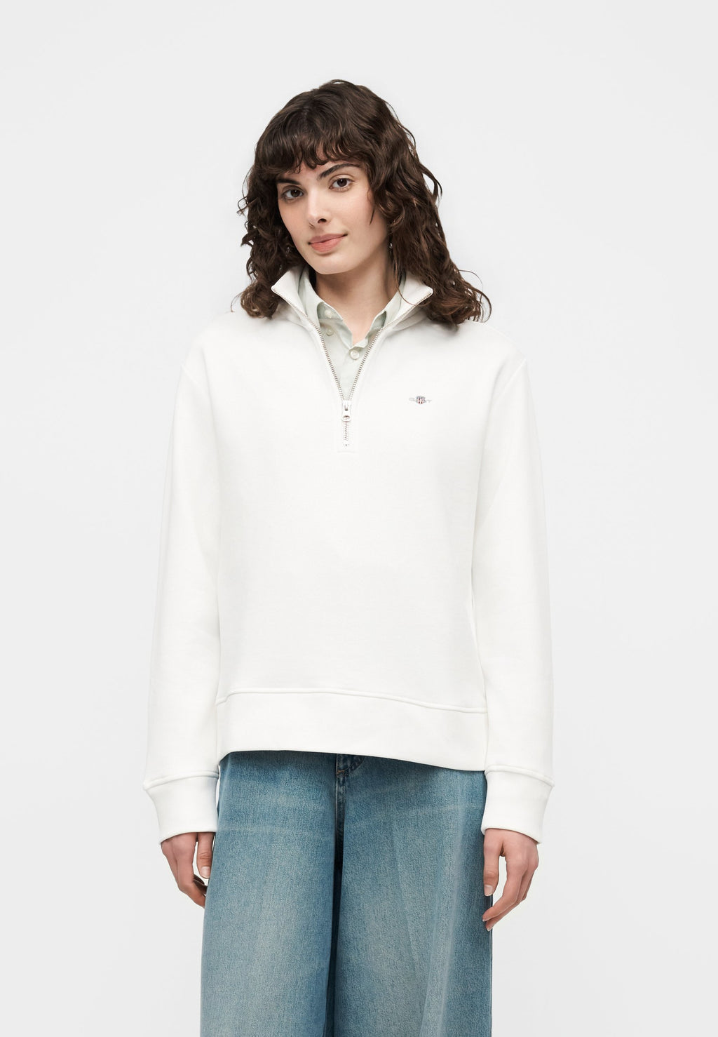 SHIELD HALF ZIP - Sweatshirt - kırık beyaz