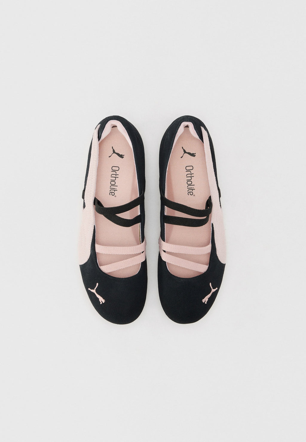 SPEEDCAT - Ankle strap ballet pumps - black/mauve mist