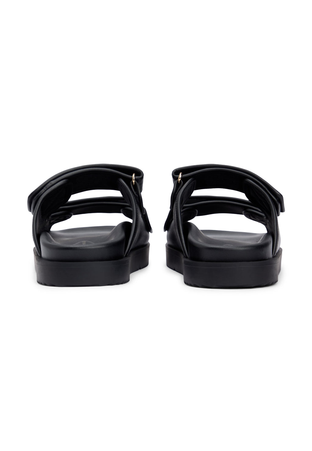 LEATHER TH MONOGRAM DOUBLE STRAP SANDALS - Mules - black
