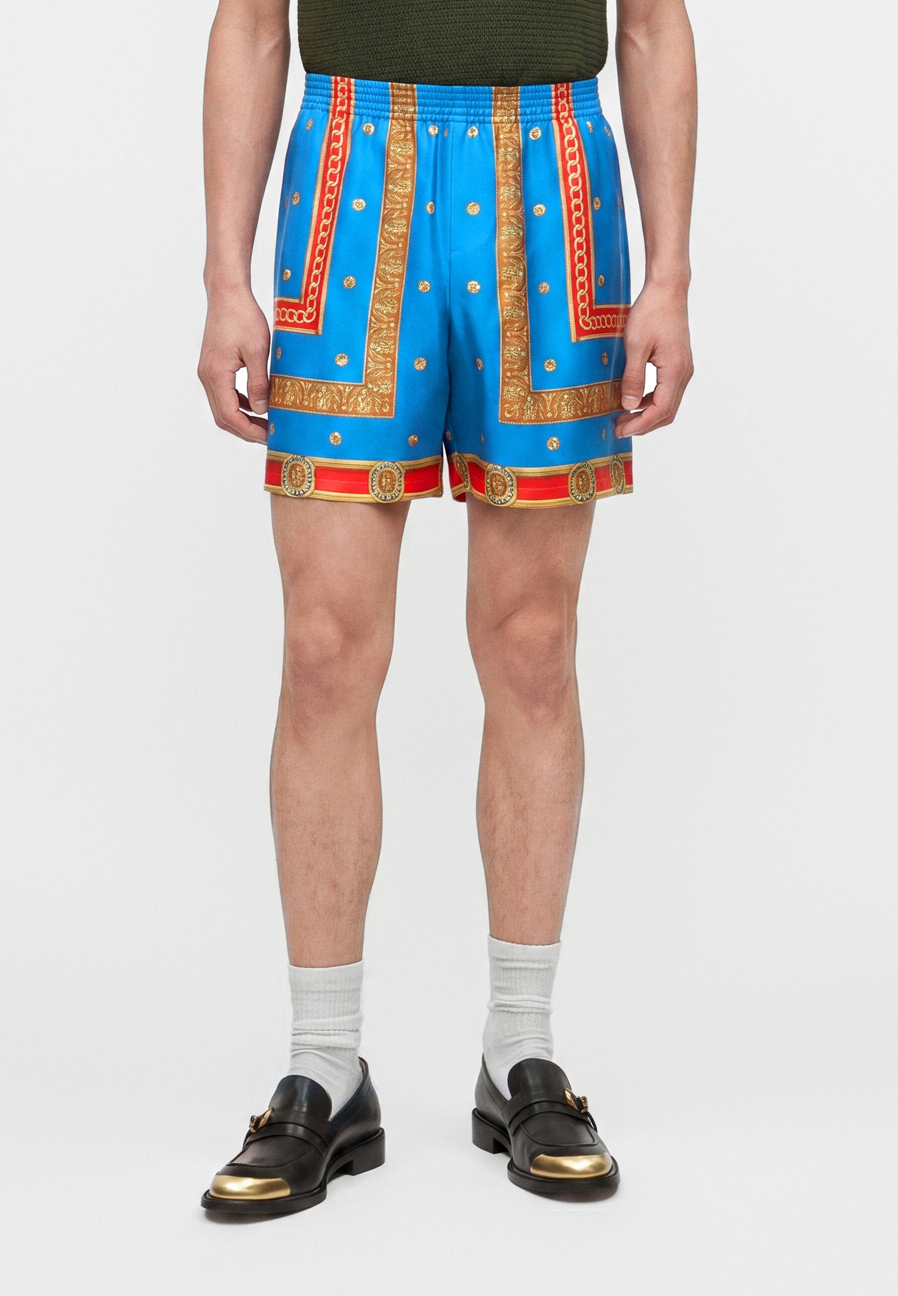 PRINT THE RING MASTER - Shorts - royal blue/red/gold-coloured